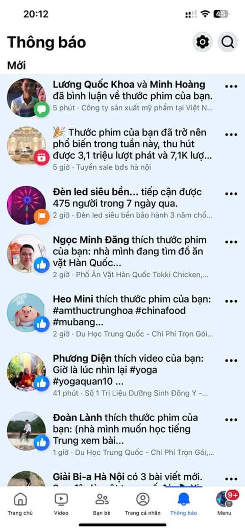 Chỉ là thông báo FB mỗi ngày thôi mà!